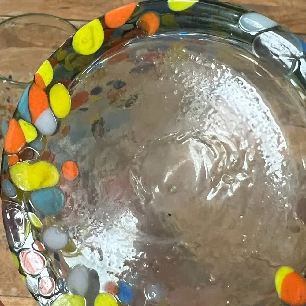 Hand Blown Art Glass Drinking Glass Tumbler Set of 2 5